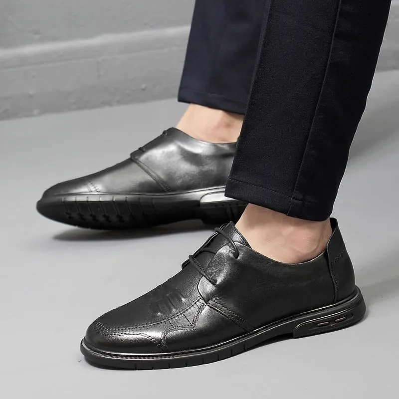 Men's Comfortable Dress Sneakers Business Casual Leather Derby Shoes for Office & Walking