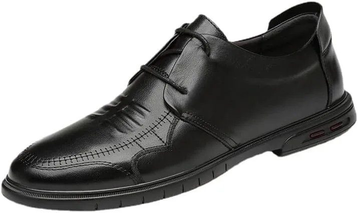 Men's Comfortable Dress Sneakers Business Casual Leather Derby Shoes for Office & Walking