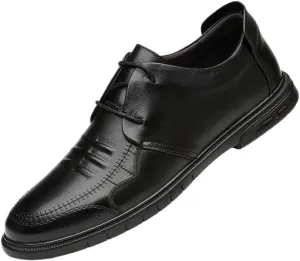 Men's Comfortable Dress Sneakers Business Casual Leather Derby Shoes for Office & Walking
