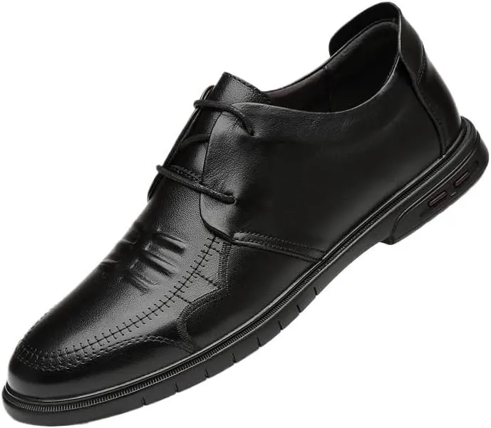 Men's Comfortable Dress Sneakers Business Casual Leather Derby Shoes for Office & Walking