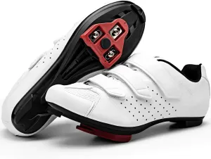 Mens Cycling Shoes Compatible with Peloton Bike & SPD 2 Bolt Clips - Unisex Spin Bicycle Shoes with 3 Bolt Look Delta Cleats - Indoor Outdoor Road Bike Shoes for Men Women