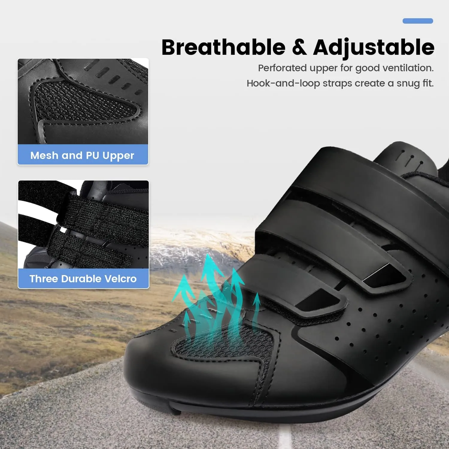 Mens Cycling Shoes Compatible with Peloton Bike & SPD 2 Bolt Clips - Unisex Spin Bicycle Shoes with 3 Bolt Look Delta Cleats - Indoor Outdoor Road Bike Shoes for Men Women