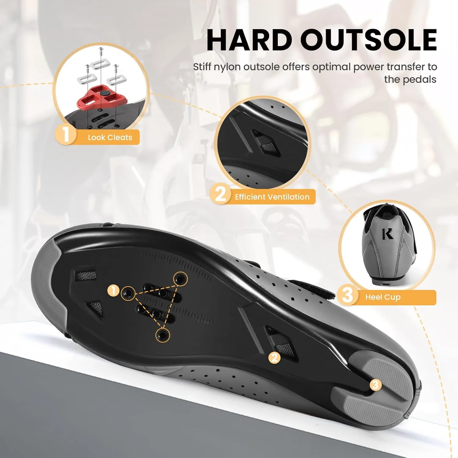 Mens Cycling Shoes Compatible with Peloton Bike & SPD 2 Bolt Clips - Unisex Spin Bicycle Shoes with 3 Bolt Look Delta Cleats - Indoor Outdoor Road Bike Shoes for Men Women
