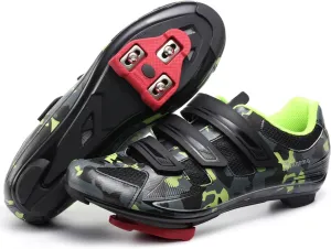 Mens Cycling Shoes Compatible with Peloton Bike & SPD 2 Bolt Clips - Unisex Spin Bicycle Shoes with 3 Bolt Look Delta Cleats - Indoor Outdoor Road Bike Shoes for Men Women