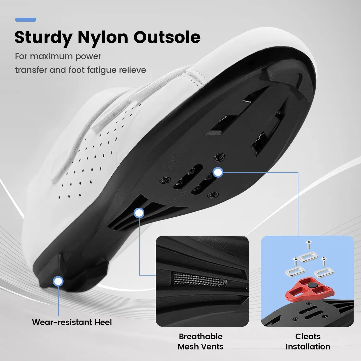 Mens Cycling Shoes Compatible with Peloton Bike & SPD 2 Bolt Clips - Unisex Spin Bicycle Shoes with 3 Bolt Look Delta Cleats - Indoor Outdoor Road Bike Shoes for Men Women