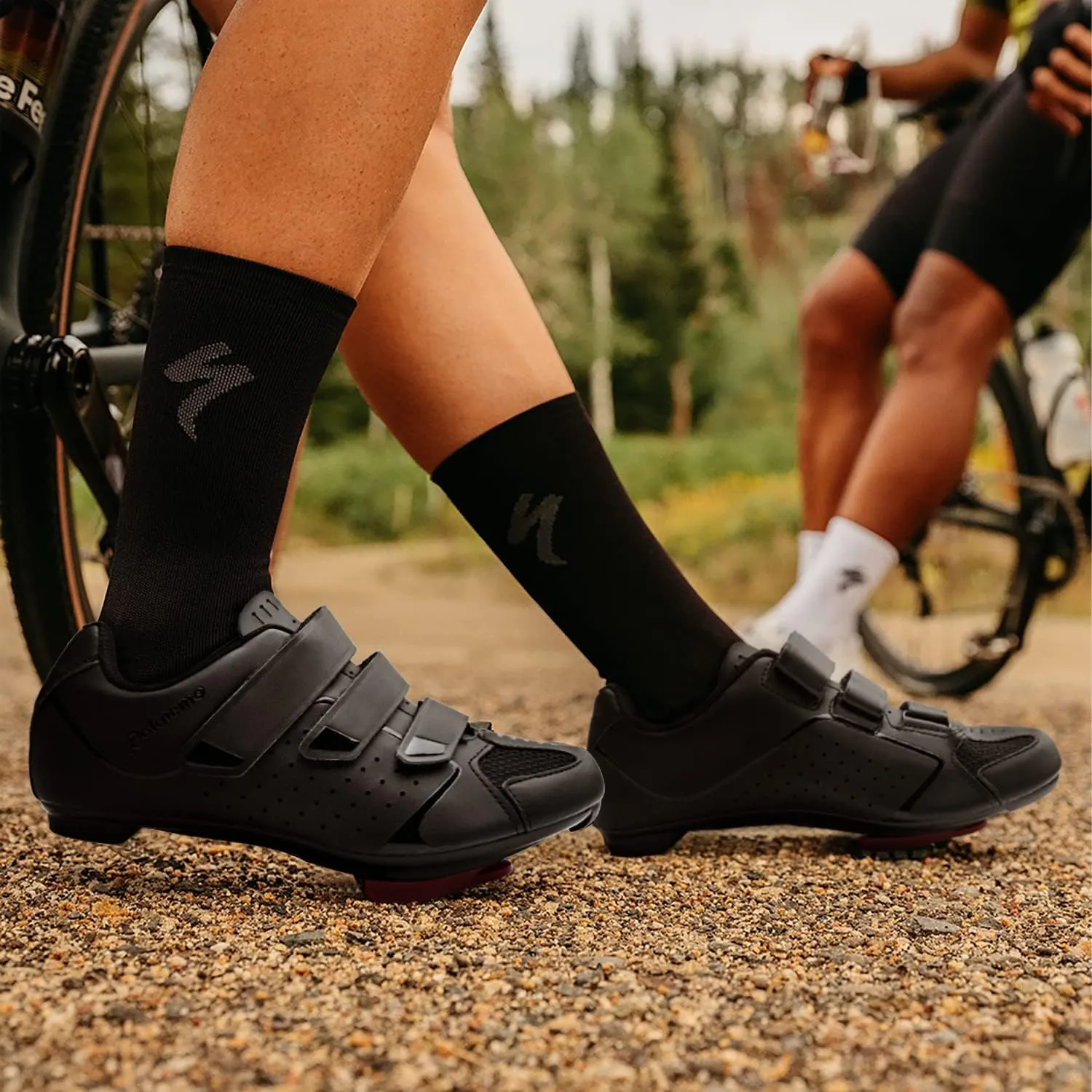 Mens Cycling Shoes Compatible with Peloton Bike & SPD 2 Bolt Clips - Unisex Spin Bicycle Shoes with 3 Bolt Look Delta Cleats - Indoor Outdoor Road Bike Shoes for Men Women