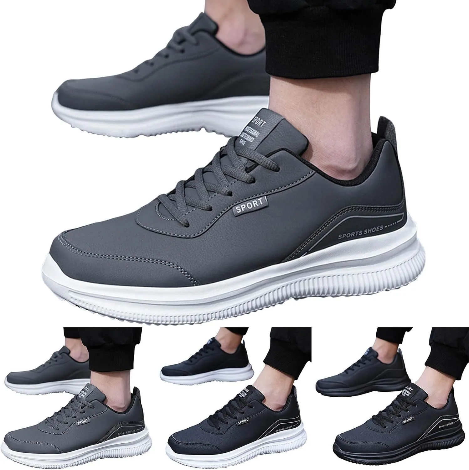 Men's Fashion Sneakers Men’s Sneakers Casual Shoes Fashion Black Shoes Casual Tennis for Men Hiking Skateboarding
