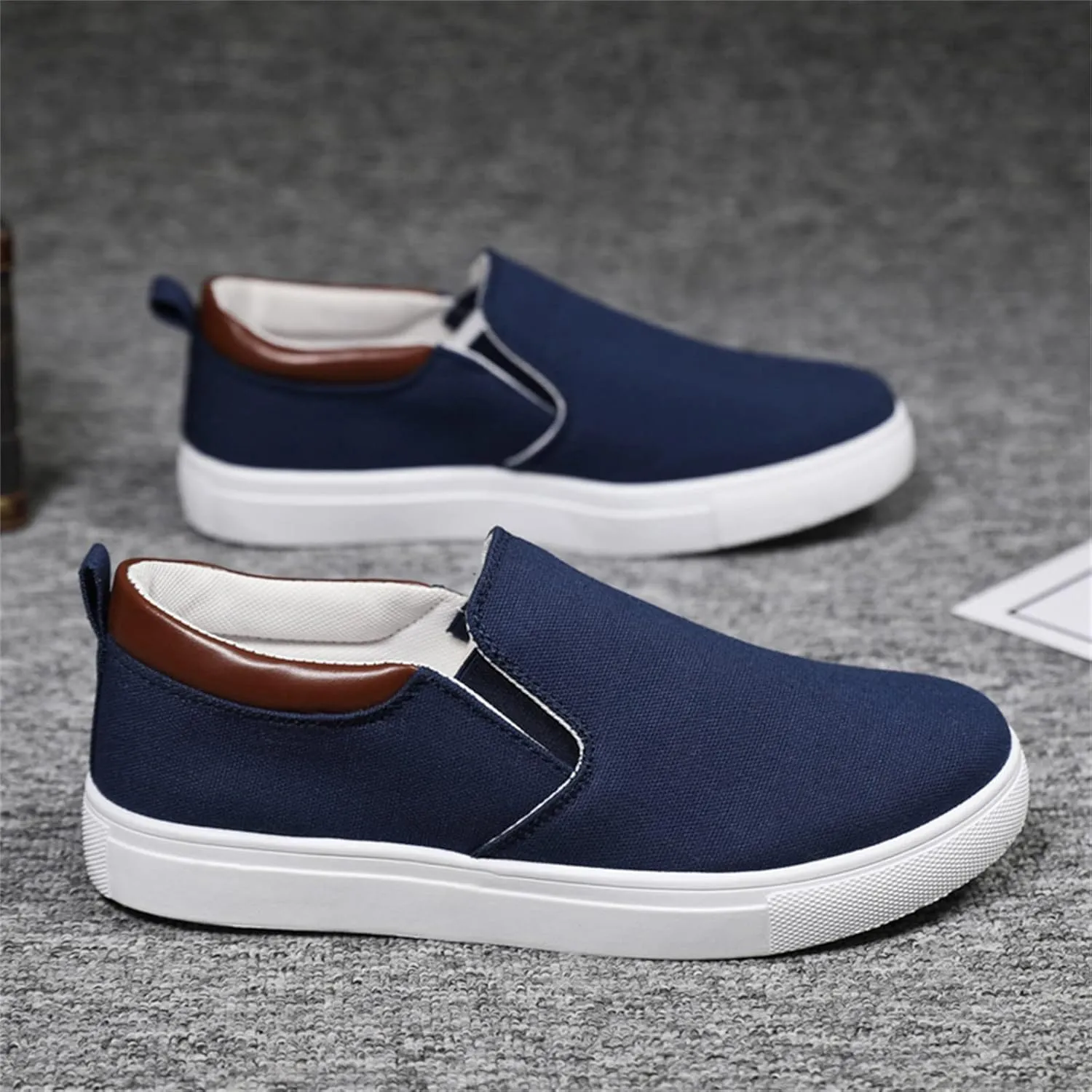 Mens Fashion Solid Color Canvas Flat Bottom Comfortable Running Casual Shoes Casual Chukka Boot Shoes