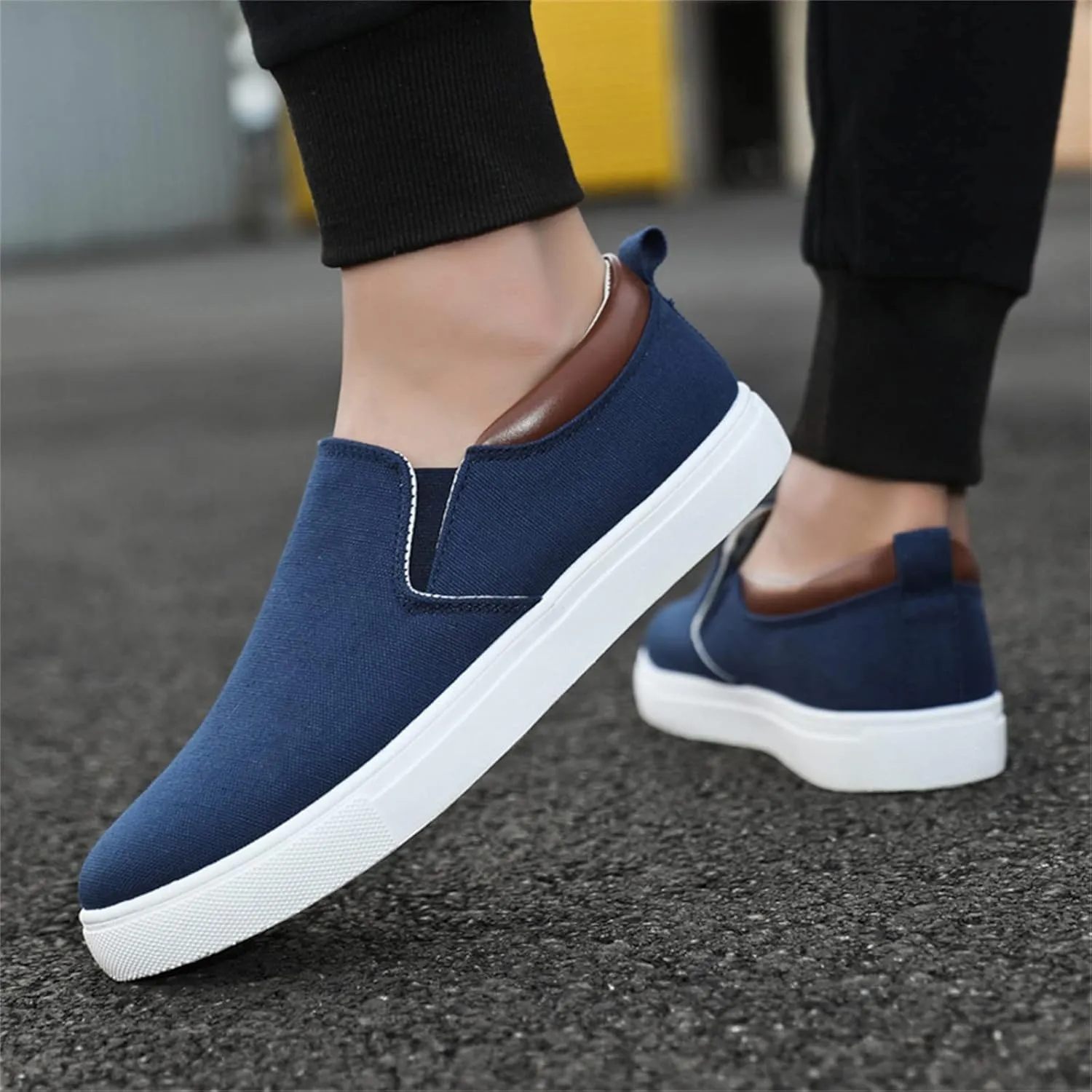 Mens Fashion Solid Color Canvas Flat Bottom Comfortable Running Casual Shoes Casual Chukka Boot Shoes