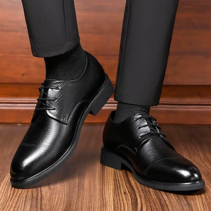 Men's Fashion Wingtip Brogue Shoes Genuine Leather Lace-Up Oxfords Shoes Formal Casual Dress Shoes for Men