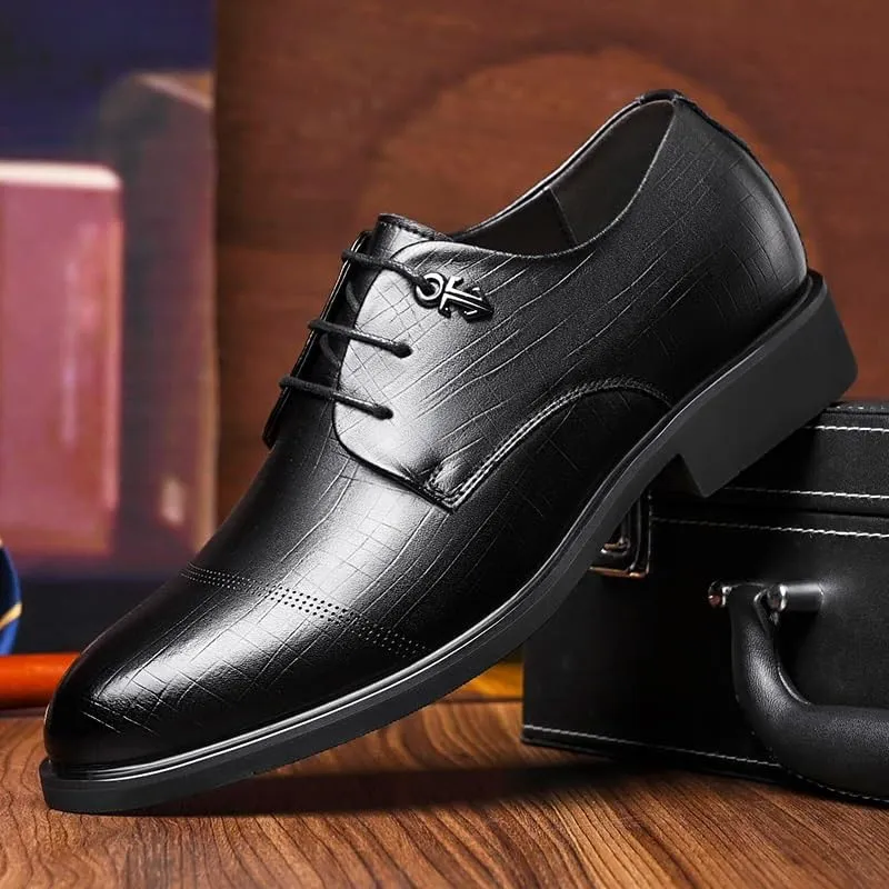 Men's Fashion Wingtip Brogue Shoes Genuine Leather Lace-Up Oxfords Shoes Formal Casual Dress Shoes for Men