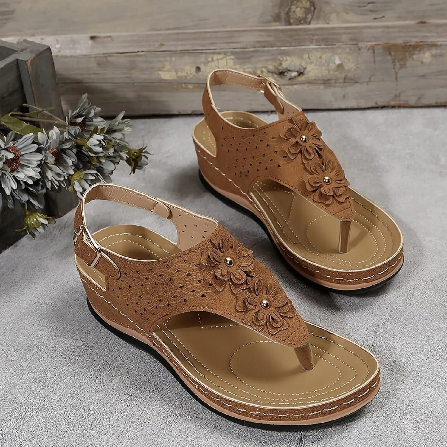 Mens Flip Flops Orthopedic Sandals for Women Adjustable Orthotic Thong Sandals with Arch Support Platform Flip Flops