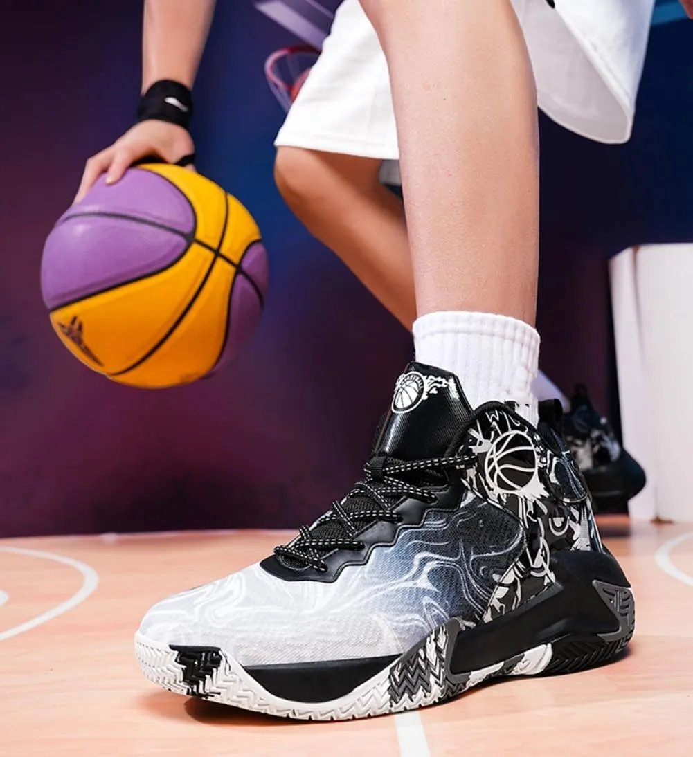 Men's High-Top Basketball Sneakers - Lightweight Athletic Sneakers for Volleyball, Streetball & Fitness Training Non-Slip Breathable Sport Shoe for Men Women​