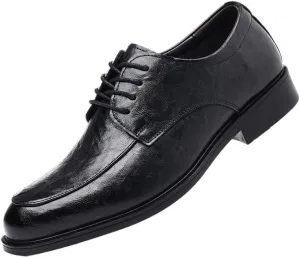 Men's Leather Dress Shoes Mens Fashion Formal Tuxedo Walking Oxfords Shoes Lace Up Derby Shoes for Men