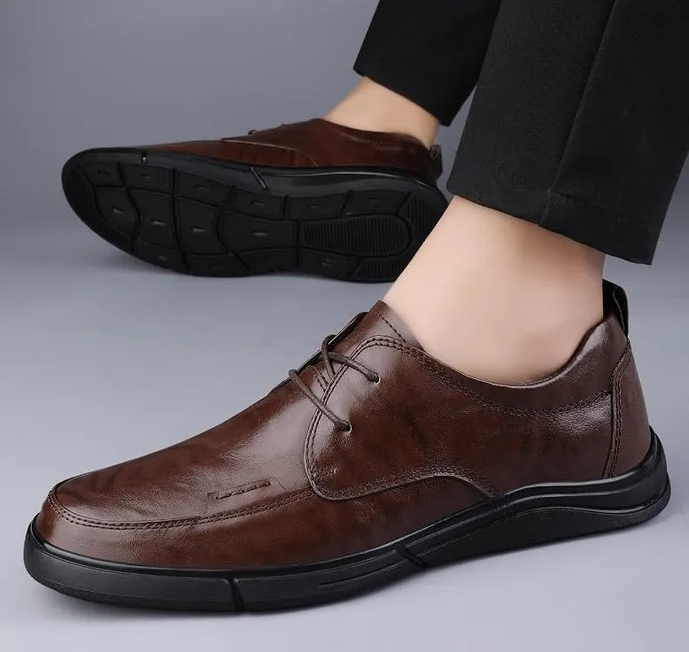 Men’s Patent Leather Formal Oxfords – Lace-Up Dress Shoes for Wedding Prom Business