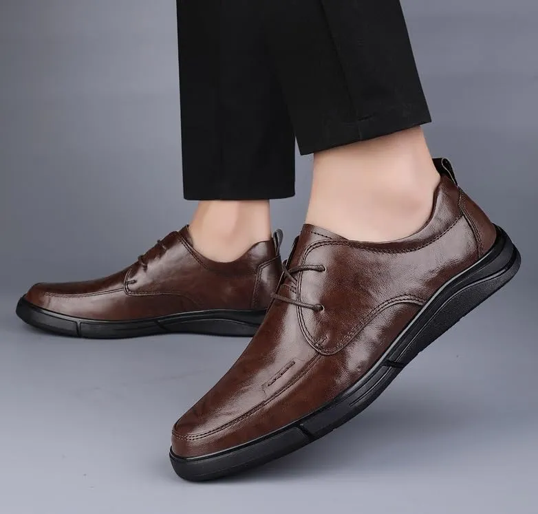 Men’s Patent Leather Formal Oxfords – Lace-Up Dress Shoes for Wedding Prom Business
