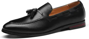 Men's PU Leather Slip-On Dress Shoes Tassel Penny Loafers Moccasins Wedding Party Fashion Wingtip Shoes
