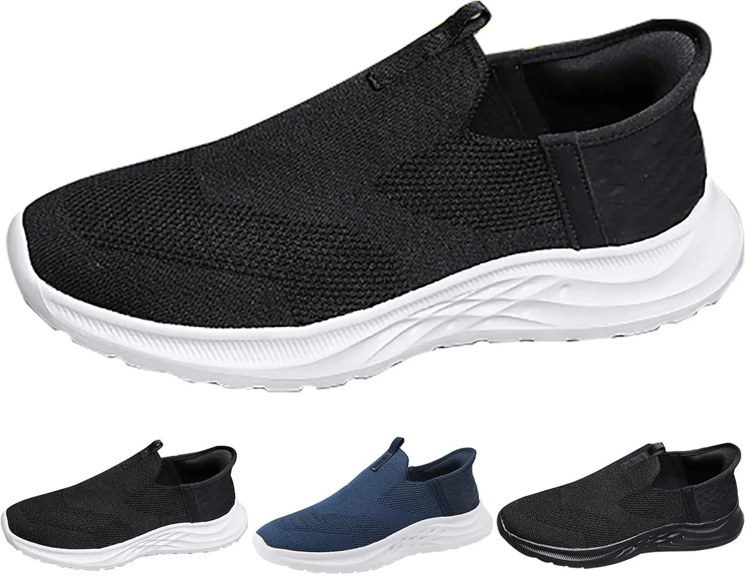 Mens Running Shoes Winter Casual Slip On Shoes Brown Sneakers Men's Athletic Sneakers Lightweight Breathable Steel Toe Tennis Shoe White Loafers