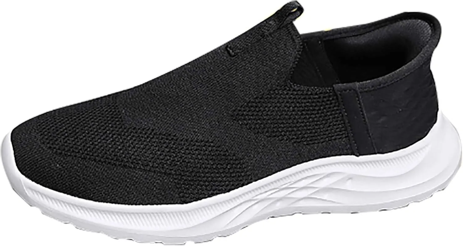 Mens Running Shoes Winter Casual Slip On Shoes Brown Sneakers Men's Athletic Sneakers Lightweight Breathable Steel Toe Tennis Shoe White Loafers