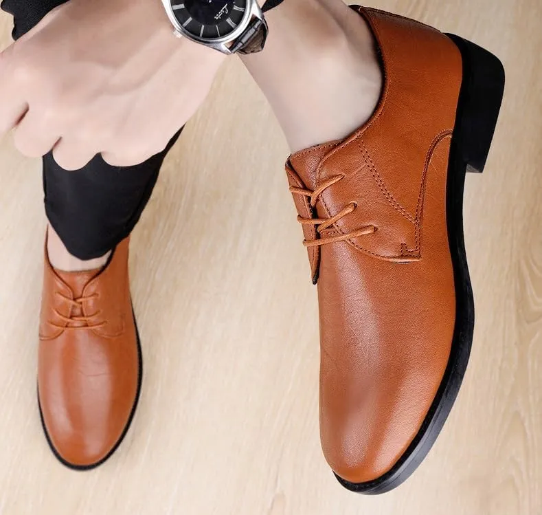Men's Shiny Patent Leather Tuxedo Shoes Lace-Up Formal Dress Shoes for Weddings & Prom
