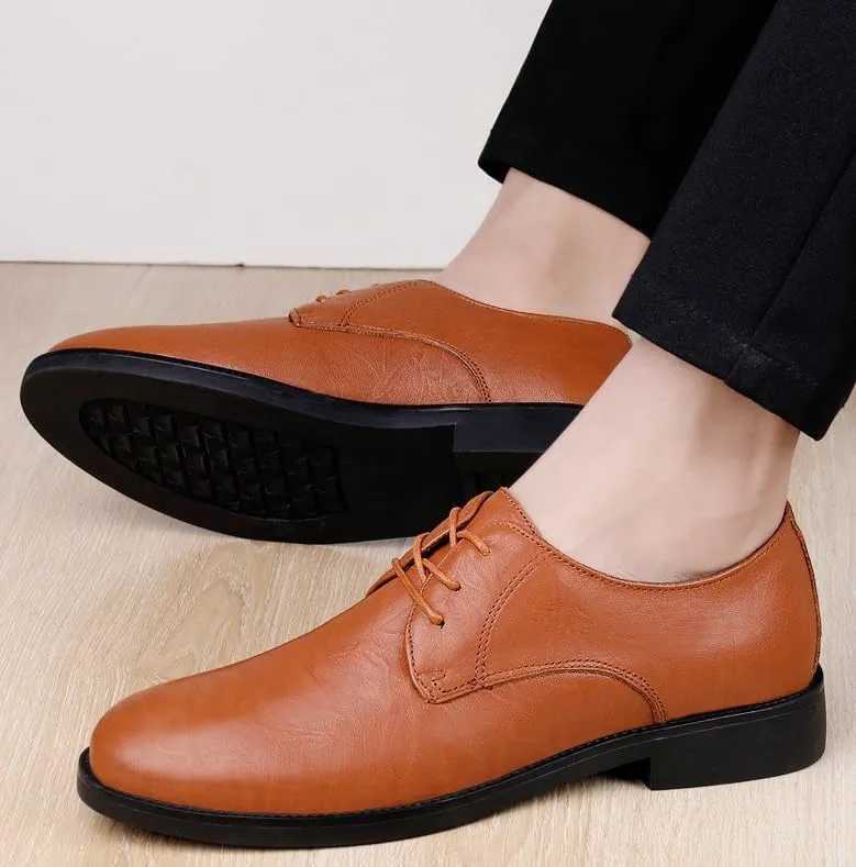 Men's Shiny Patent Leather Tuxedo Shoes Lace-Up Formal Dress Shoes for Weddings & Prom