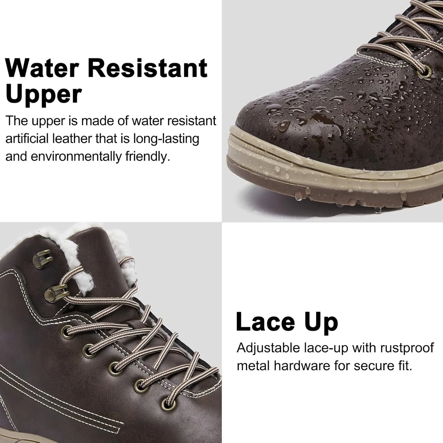 Men's Work Boots Waterproof Hiking Sneakers Ankle Booties Women Safety Shoes Non Steel Toe Waterproof Outdoor Shoes Leather Comfortable Hike Grounded Footwear