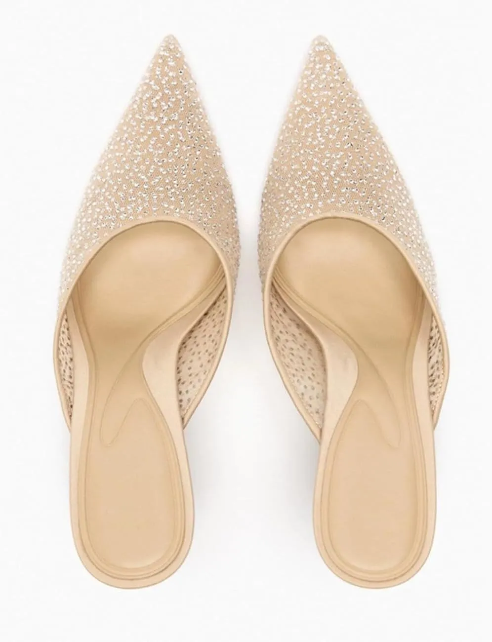 MRKEWUNEY Buckle Heeled Mules for Women Metallic Slip On Mules