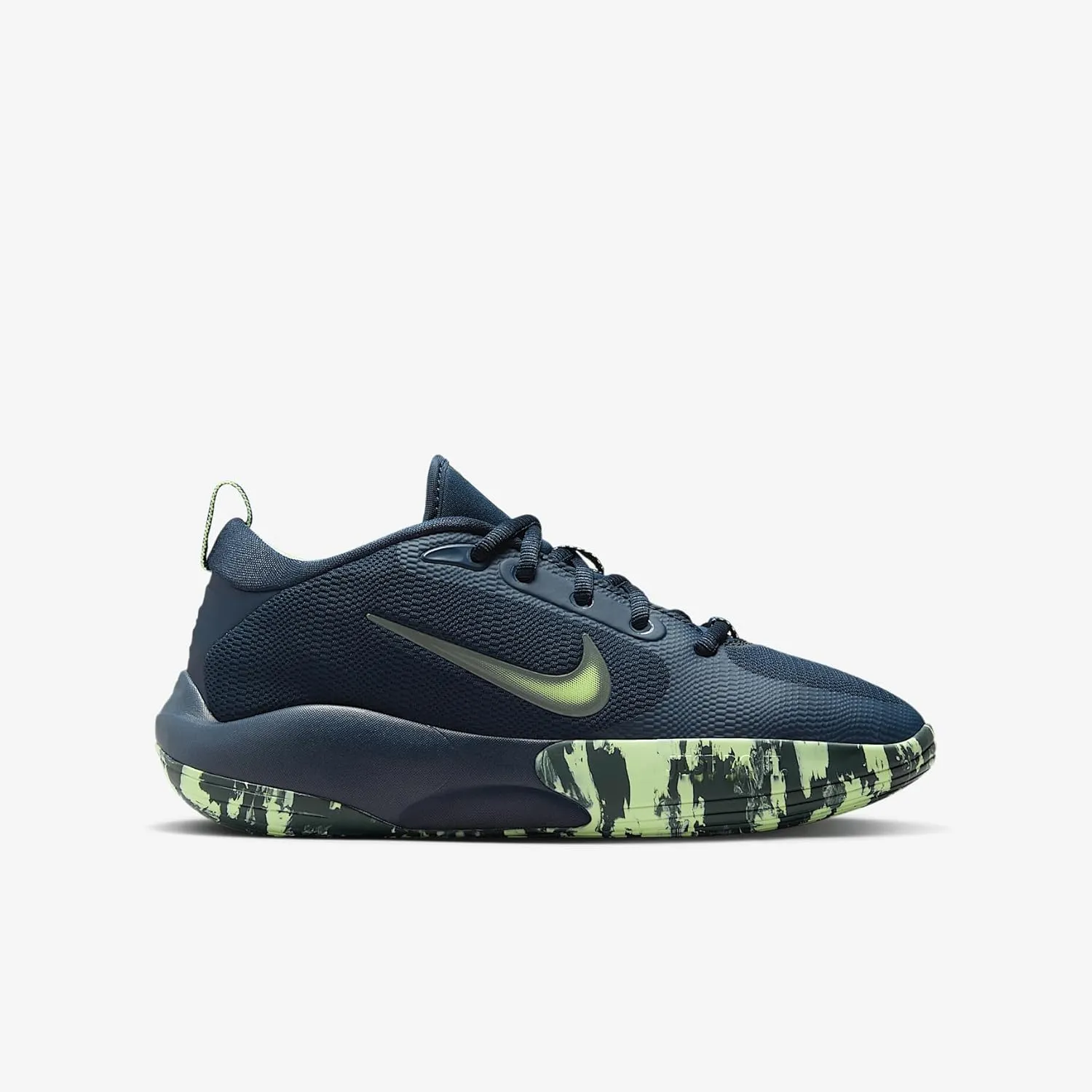 Nike IsoFly Big Kids' Basketball Shoes (FN4384-401, Armory Navy/Vintage Green/Barely Volt)