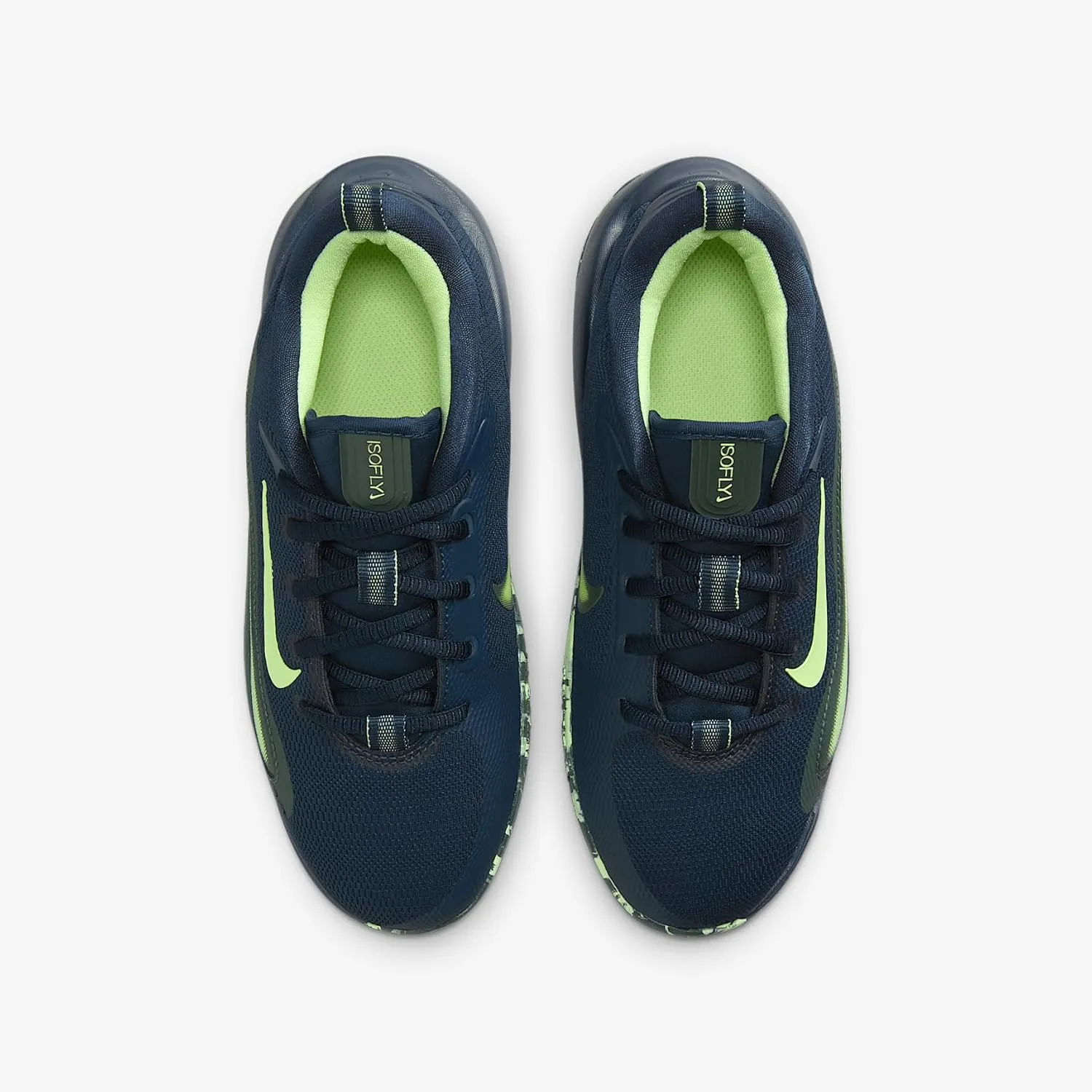 Nike IsoFly Big Kids' Basketball Shoes (FN4384-401, Armory Navy/Vintage Green/Barely Volt)