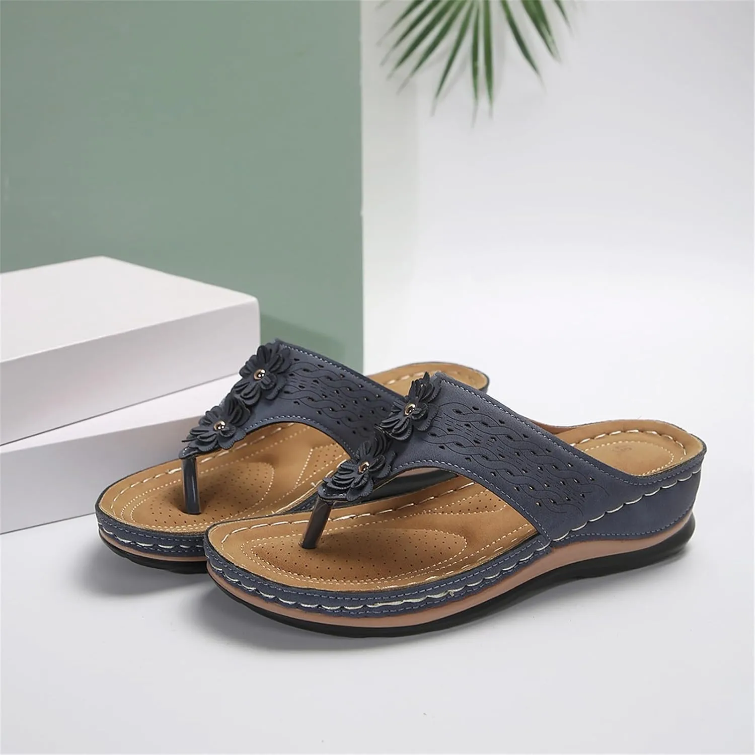 Orthopedic Sandals for Women 2025 Orthotic Cushion Flip Flops Women's Recovery Walking Sandal for Woman with Arch Support Summer Comfortable Slip On Flip Flops for Womans Wedge Shoes