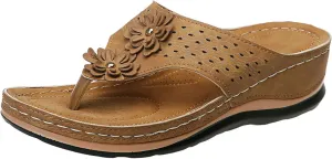 Orthopedic Sandals for Women Arch Support Wild Flip Flops Beach Wedge Platform Sandals Wide Feet Arch Support Wedge Sandals for Women Comfortable Platform Women Sandals Orthopedic