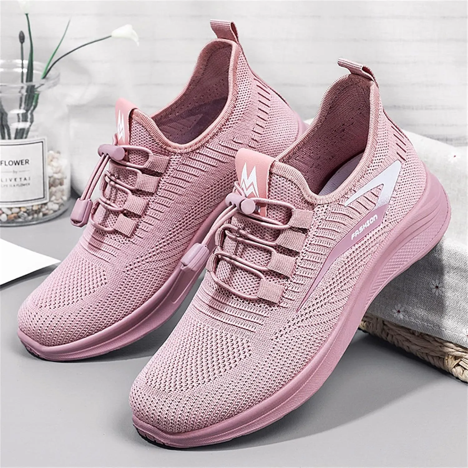 Orthopedic Shoes for Women Running Walking Fashion Strappy Volleyball Shoe Canvas Mesh Knit Low Top Casual Shoes