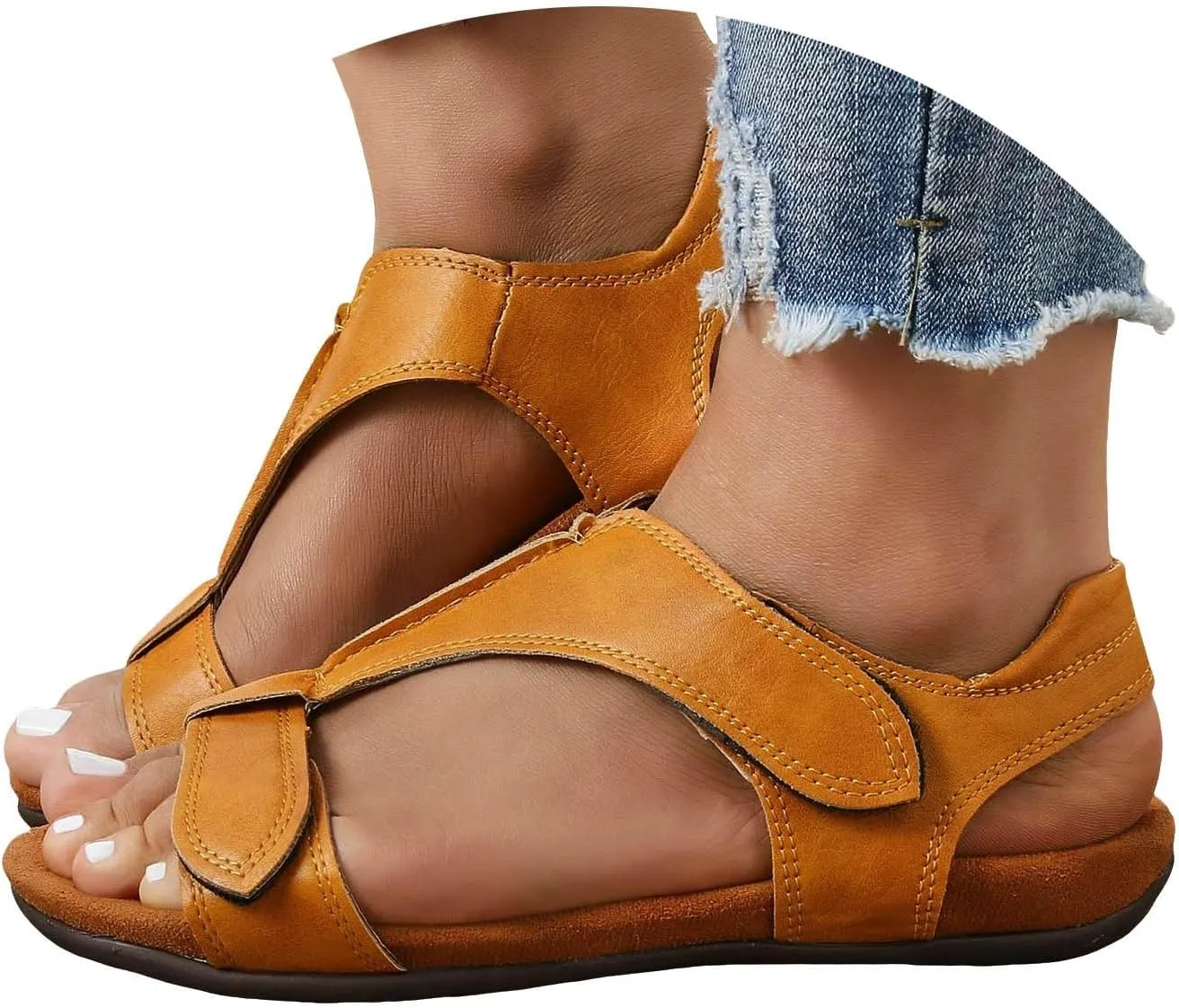 peqiut Sandals for Women 2024 Slip on Casual Walking Shoes Hiking Sandals Women Breathable Womens Sandals with Arch Support