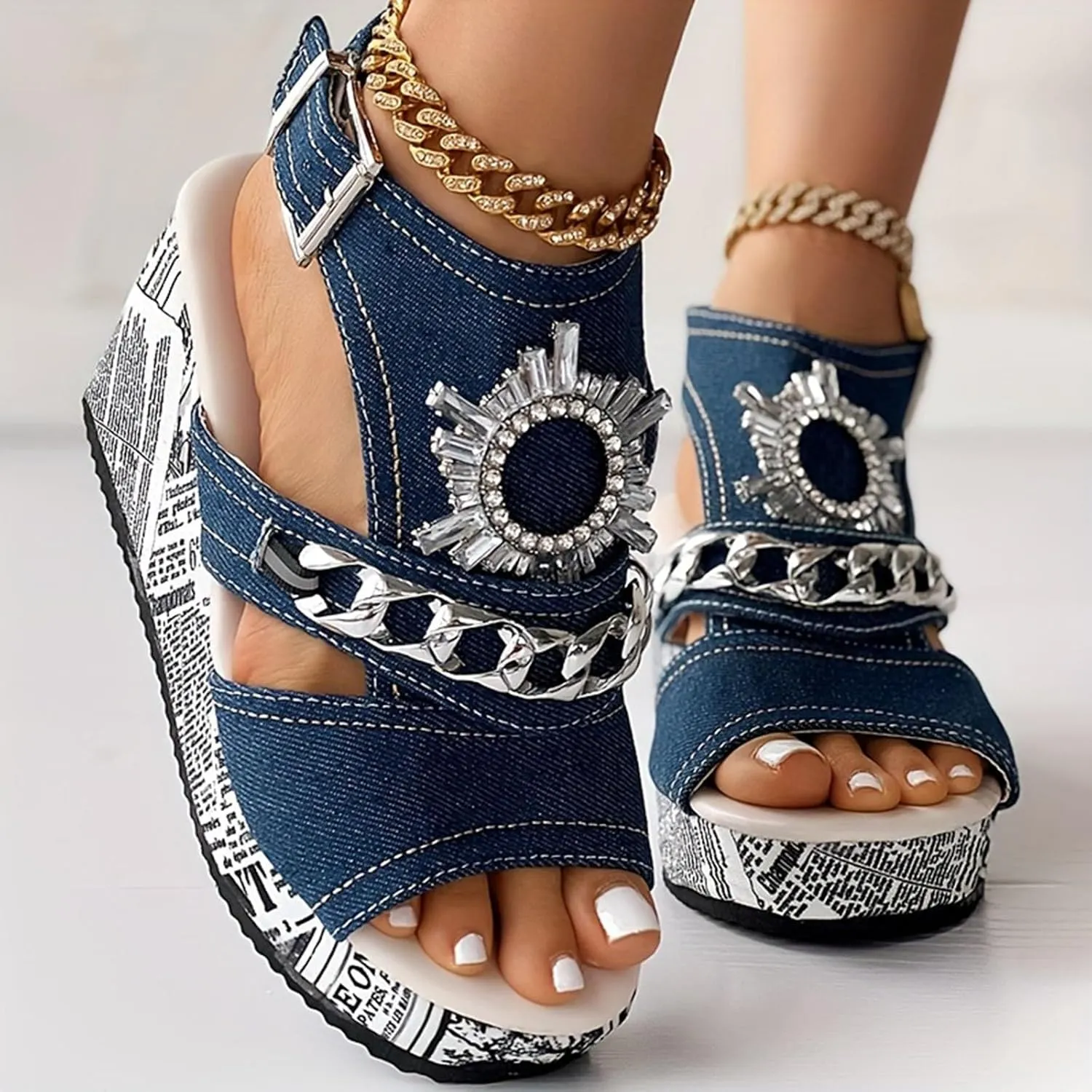Platform Sandals Women’s Low Wedges Platform Sandals Wedge Sandals Women's Casual Platform Open Toe Wedge Sandal