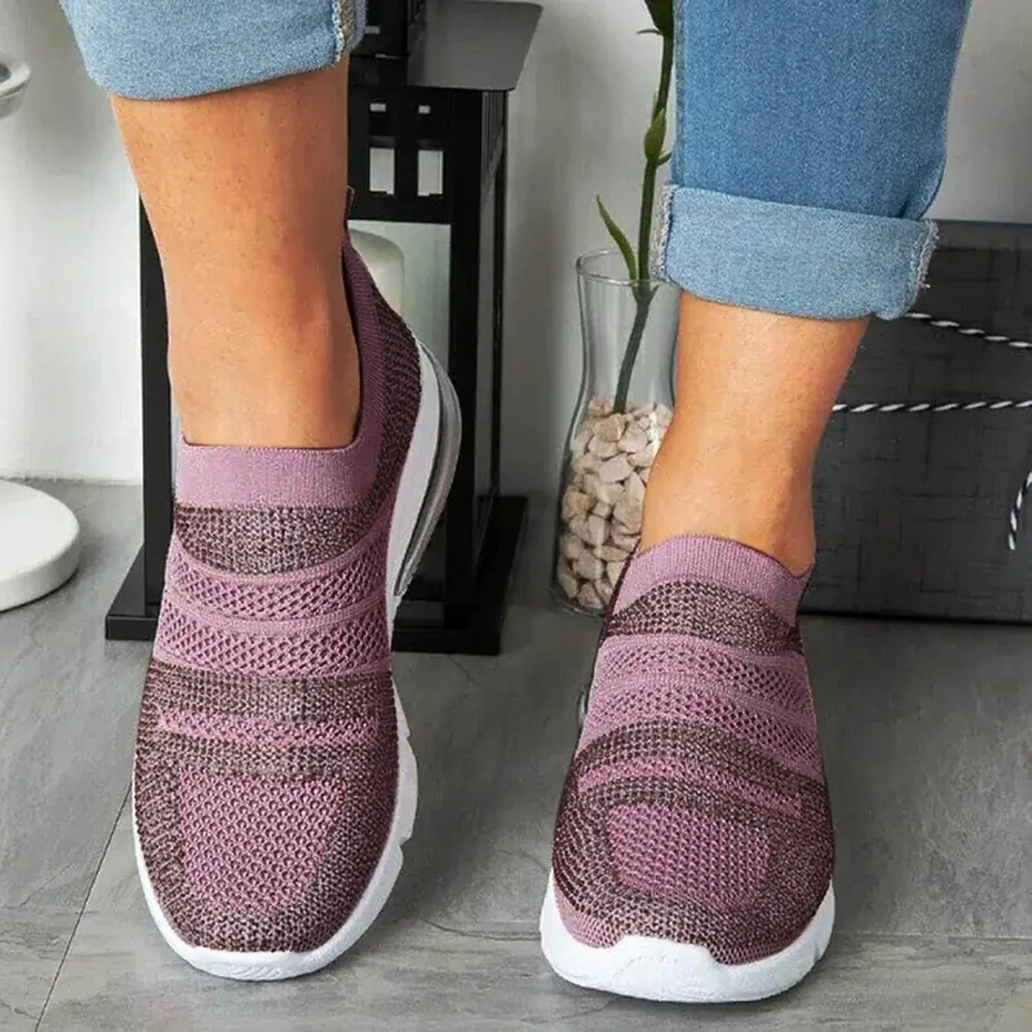 Platform Sneakers for Women Slip On Women's Slip On Shoes Black Leather Walking Shoes for Women Wide Width Women's Sneakers Size 10 1/2 Zapatos De Trabajo para Mujeres Confortables