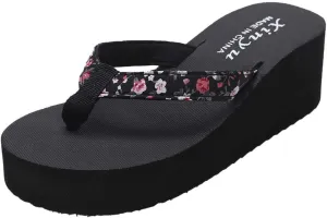 Rhinestone Flip Flops For Women Comfortable Wedge Sandals Summer Platform Sandals Bling Butterfly Beach Sandals