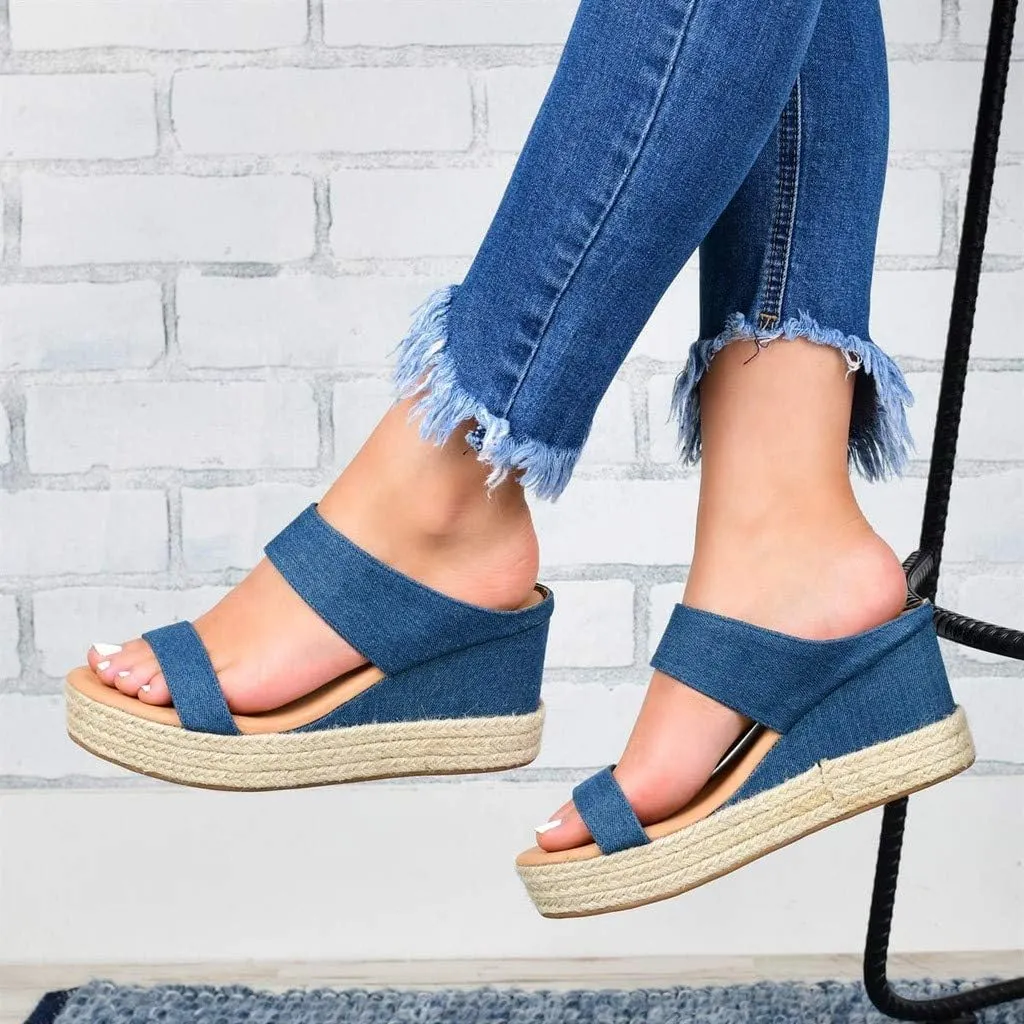 Sandals for Women Dressy Summer, Wedge Sandals for Womens Wedge Platform Sandal Open Toe Casual Comfort Sandals