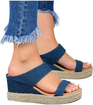 Sandals for Women Dressy Summer, Wedge Sandals for Womens Wedge Platform Sandal Open Toe Casual Comfort Sandals