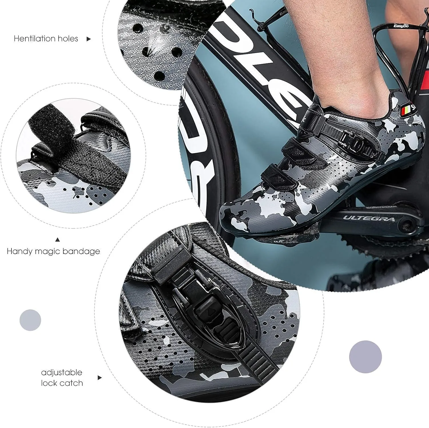Santic Unisex Cycling Shoes Indoor Road Bike Shoes Riding Shoes for Men and Women