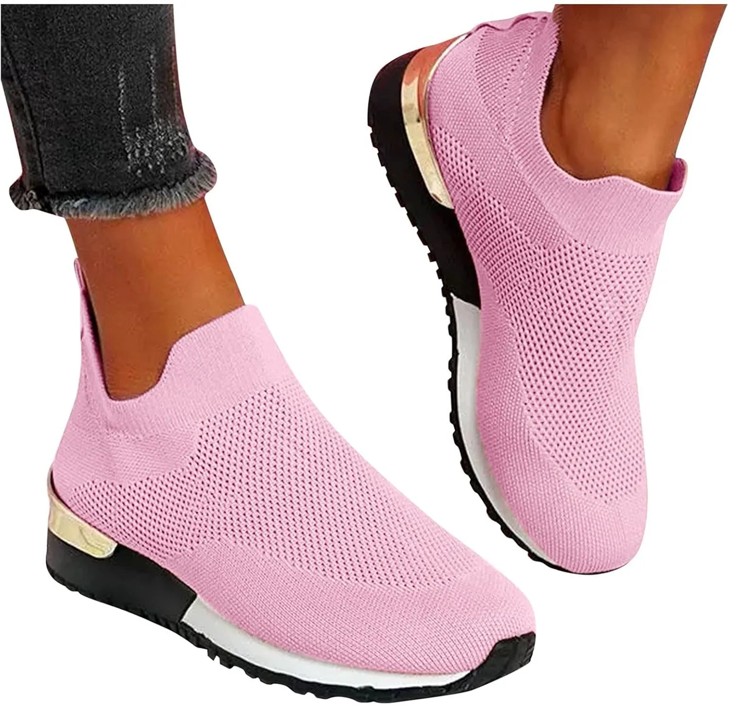 SBGMoSJ Chunky Sneakers for Women Trendy Zapato Antiderrapante para Mujer Casual Shoes for Women 2023 Trendy White Sneakers Slip Ons for Women Platform Zapatos para Embarazadas Comodos