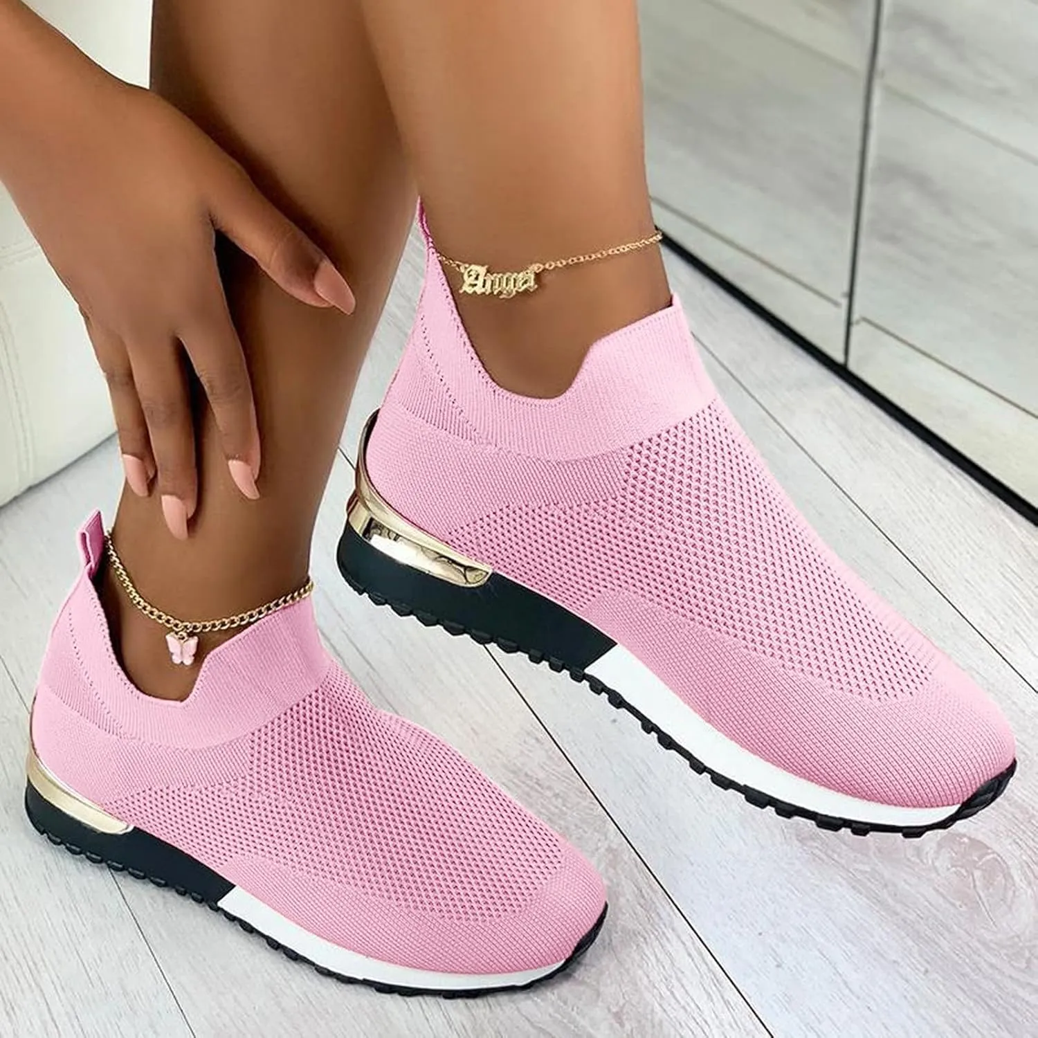 SBGMoSJ Chunky Sneakers for Women Trendy Zapato Antiderrapante para Mujer Casual Shoes for Women 2023 Trendy White Sneakers Slip Ons for Women Platform Zapatos para Embarazadas Comodos