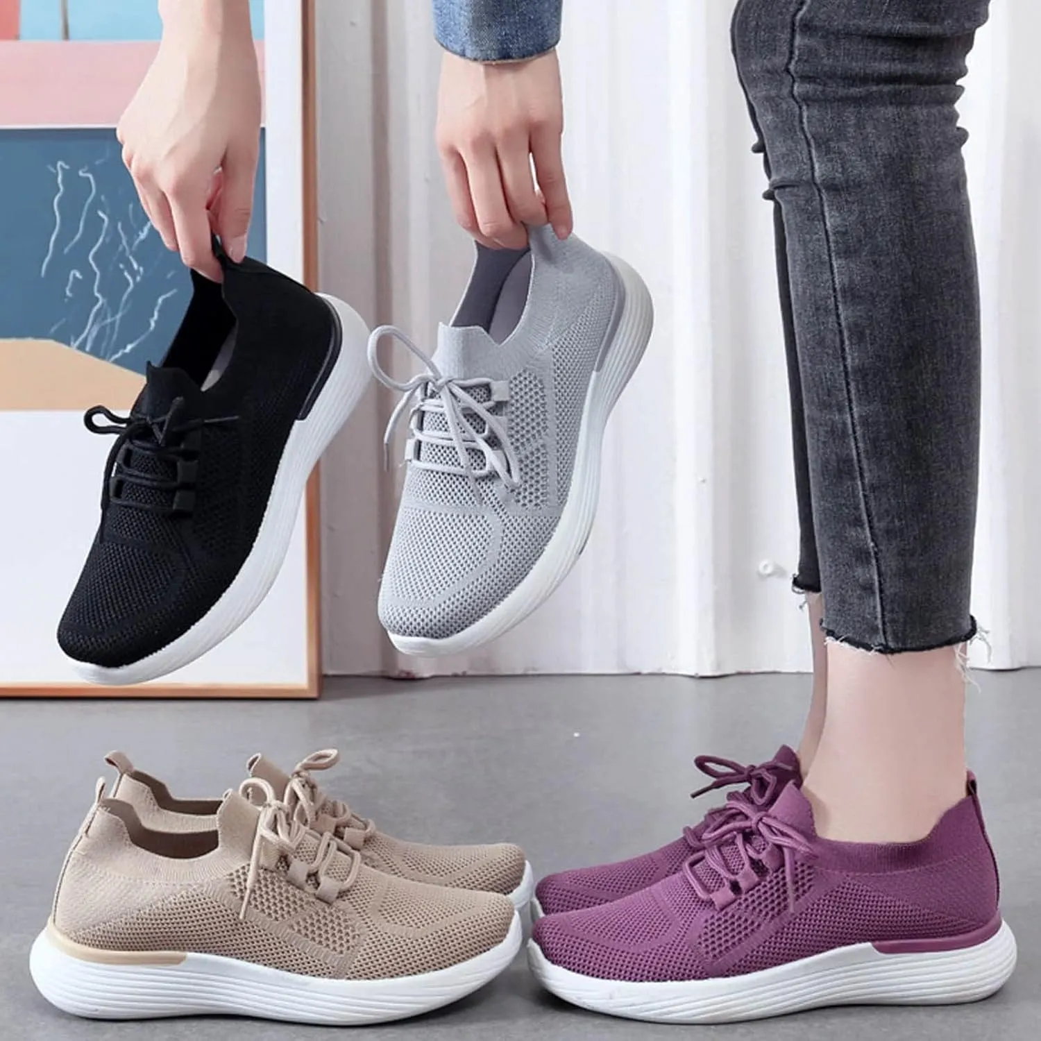 SBGMoSJ Gym Shoes for Women Workout Size 12 Orthopedic Shoes for Women Wide Width Mule Dress Casual Shoes for Women 2023 Sneakers for Women Walking Athletic Shoes Women Wide Toe Box