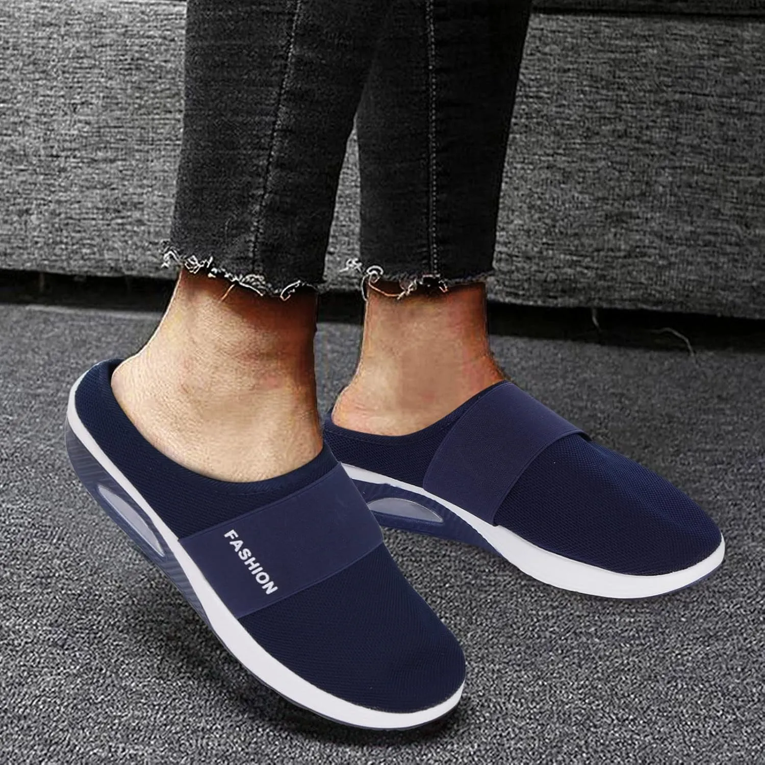 SBGMoSJ Plantar Fasciitis Shoes Women Dressy Slip On Walking Shoes Women Wide Black Sneakers for Women Fashion Platform Sneakers for Women Slip On White Tennis Shoes Women Size 6 Wide