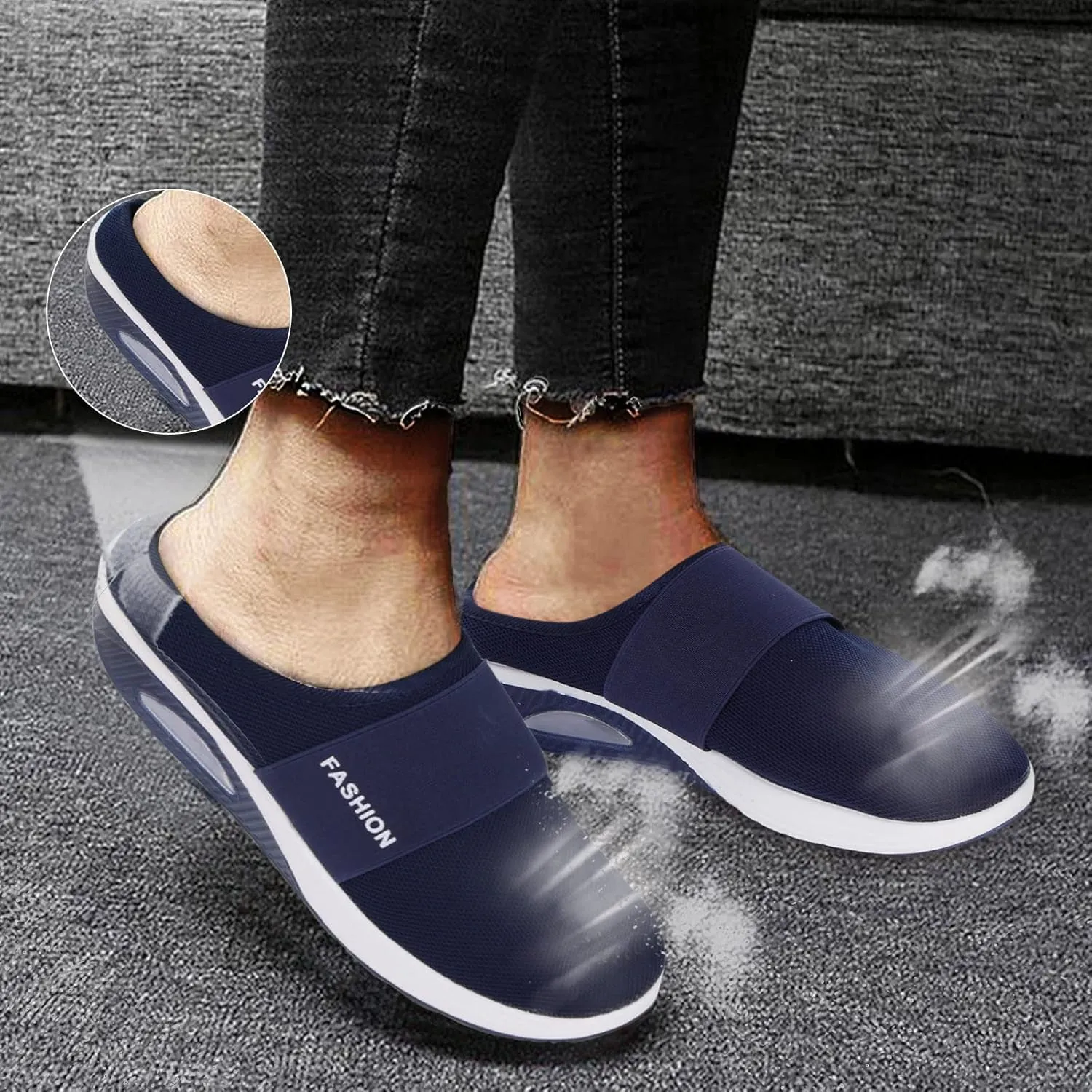 SBGMoSJ Plantar Fasciitis Shoes Women Dressy Slip On Walking Shoes Women Wide Black Sneakers for Women Fashion Platform Sneakers for Women Slip On White Tennis Shoes Women Size 6 Wide
