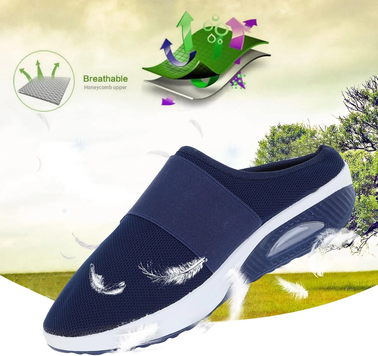 SBGMoSJ Plantar Fasciitis Shoes Women Dressy Slip On Walking Shoes Women Wide Black Sneakers for Women Fashion Platform Sneakers for Women Slip On White Tennis Shoes Women Size 6 Wide