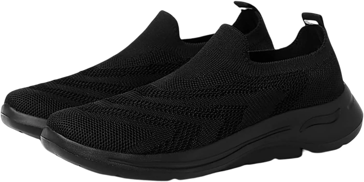 SBGMoSJ Plantar Fasciitis Shoes Women Slip Ons Wide Women Orthopedic Sneakers Wide All White Gym Shoes for Women Running Shoes for Women Black and White Women's Hiking Shoes Lightweight