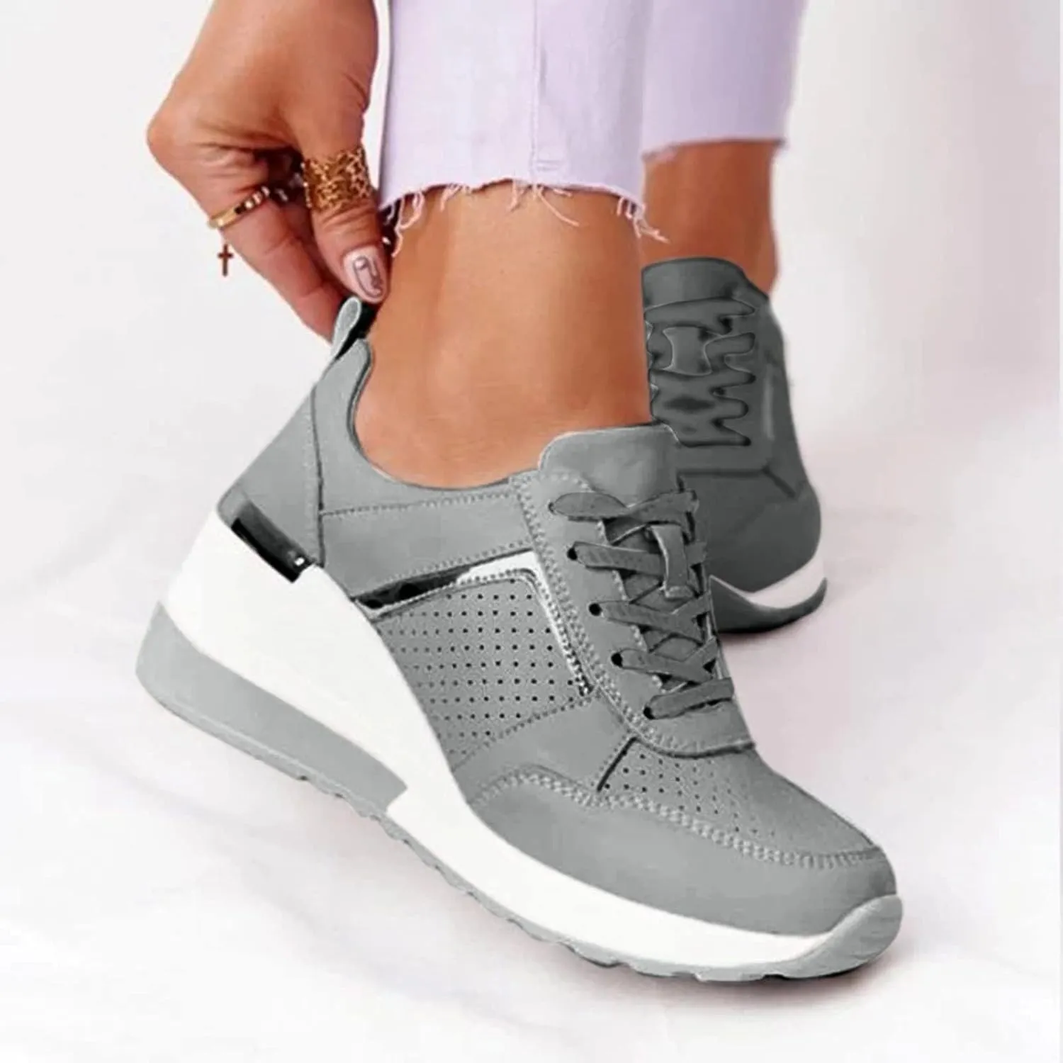 SBGMoSJ Walking Sneakers for Women 2023 with High Arch Slip On Sneakers for Women Size 10.5 Womens Athletic Shoes Size 11 Wide Platform Sneakers for Women Wide Zapatos Negros para Mujer Altos