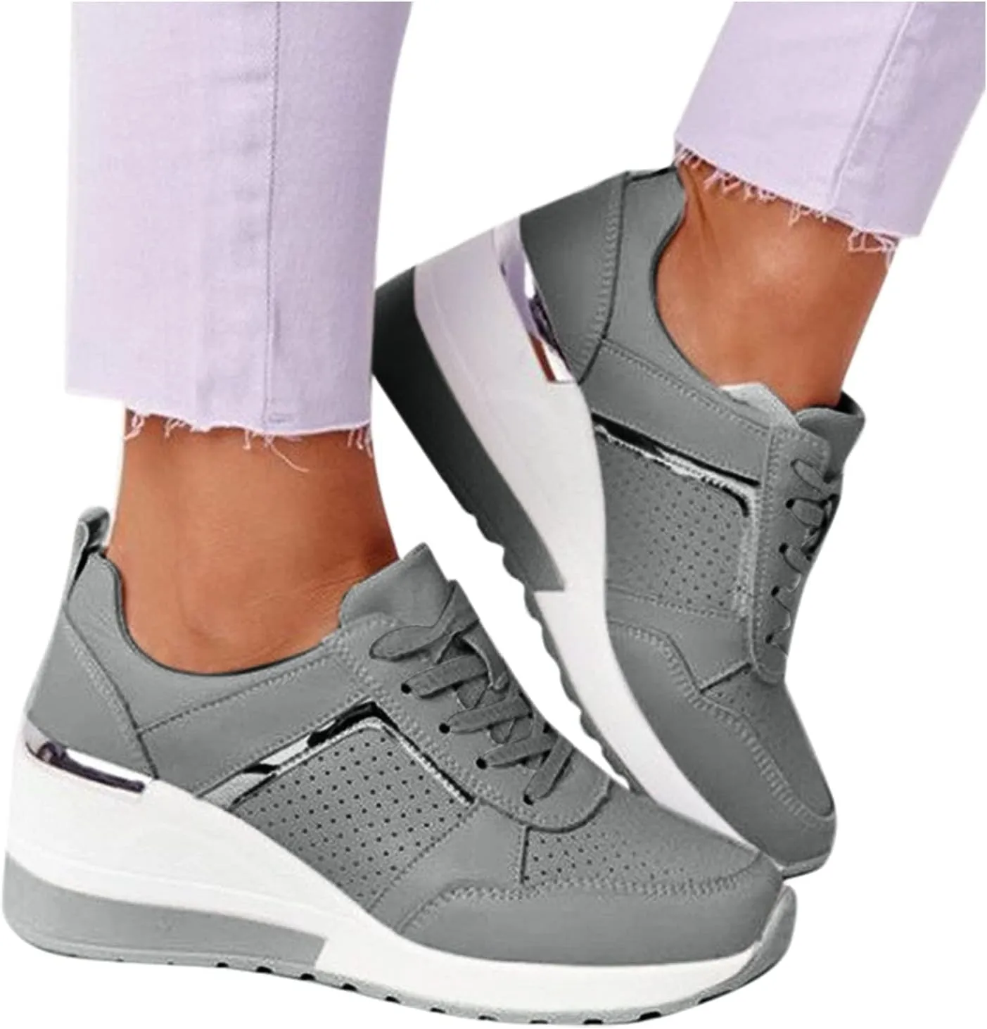 SBGMoSJ Walking Sneakers for Women 2023 with High Arch Slip On Sneakers for Women Size 10.5 Womens Athletic Shoes Size 11 Wide Platform Sneakers for Women Wide Zapatos Negros para Mujer Altos