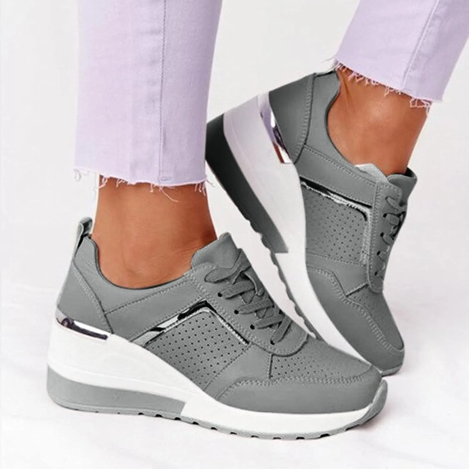 SBGMoSJ Walking Sneakers for Women 2023 with High Arch Slip On Sneakers for Women Size 10.5 Womens Athletic Shoes Size 11 Wide Platform Sneakers for Women Wide Zapatos Negros para Mujer Altos