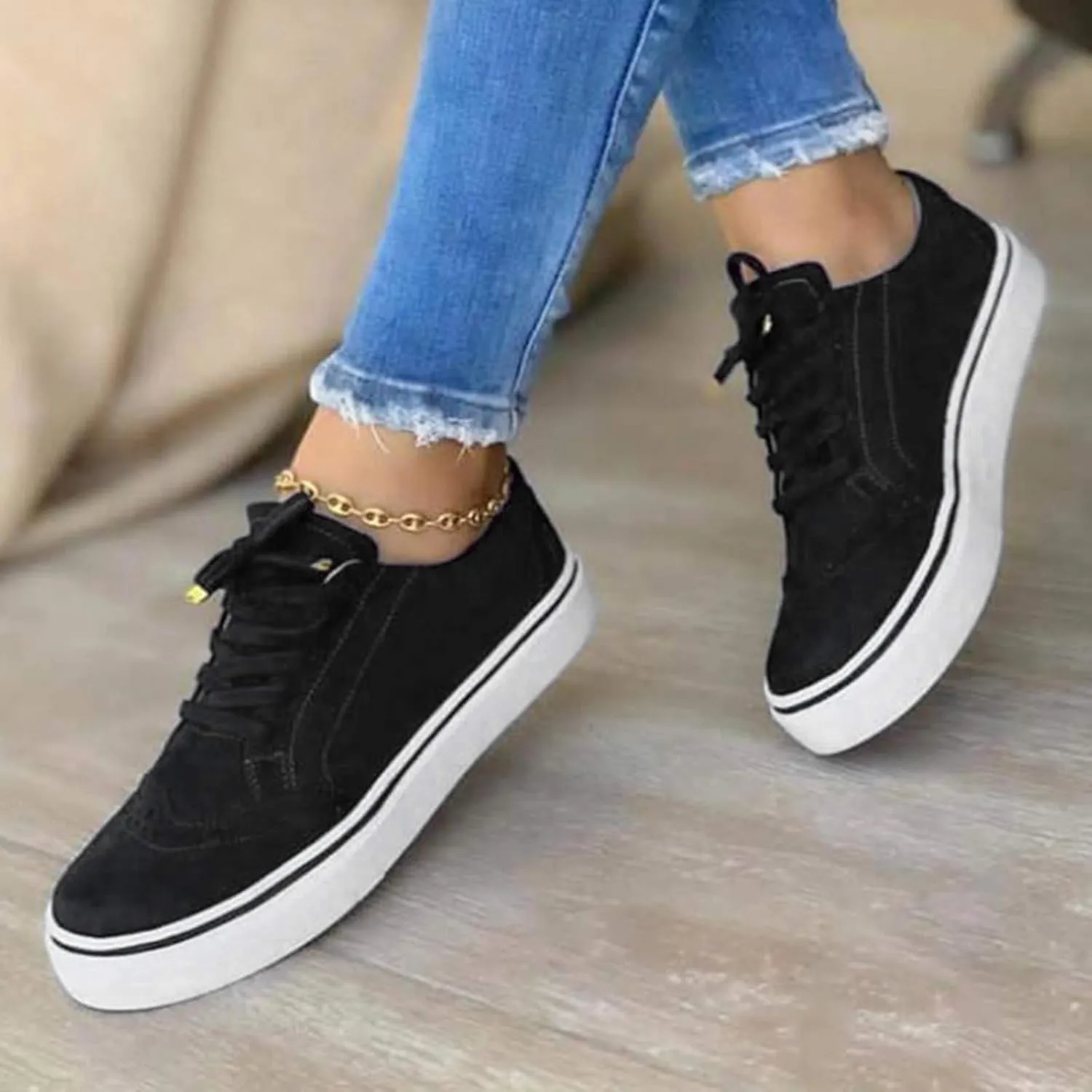 SBGMoSJ Women Sneakers Size 6 Wide Cute Black and White Sneakers for Women Womens White Slip On Sneakers Size 8 White Slip On Sneakers for Women Size 9 Womens Walking Sneakers